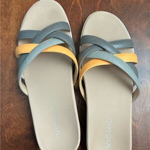 Vionic Women's Sandals in Gray and Yellow